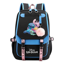 Interstellar Baby Stitch Usb Backpack For Boys And Girls Casual Woven Strap Flip Backpack