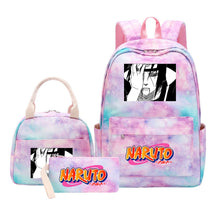 Naruto Teenage Student Girls School Bag Lunch Bag Three Piece Set Backpack Set