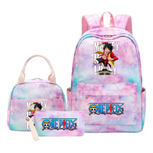 Cartoon Pirate King Student Girls School Bag Lunch Bag Three Piece Set Backpack Set