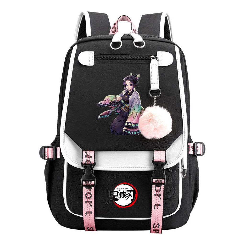 Cartoon Fashion Usb Student Backpack With Casual Woven Strap Flip Back Backpack