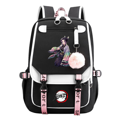Cartoon Fashion Usb Student Backpack With Casual Woven Strap Flip Back Backpack