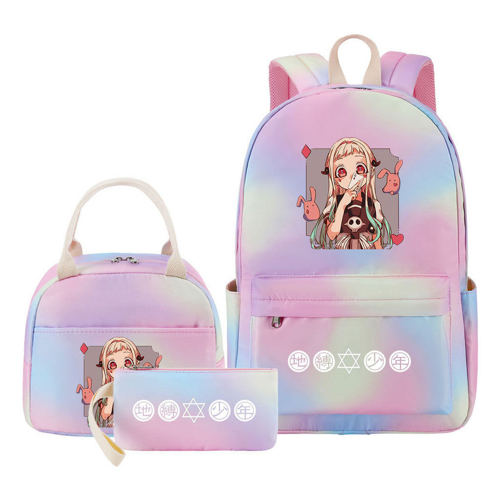 Teenage Student Girl Backpack Lunch Bag Three Piece Set Backpack Set