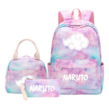 Naruto Teenage Student Girls School Bag Lunch Bag Three Piece Set Backpack Set