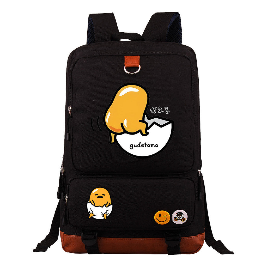 Cartoon Anime Lazy Egg Youth Student Backpack, Large Capacity Travel Bag, Boy's And Girl's Backpack