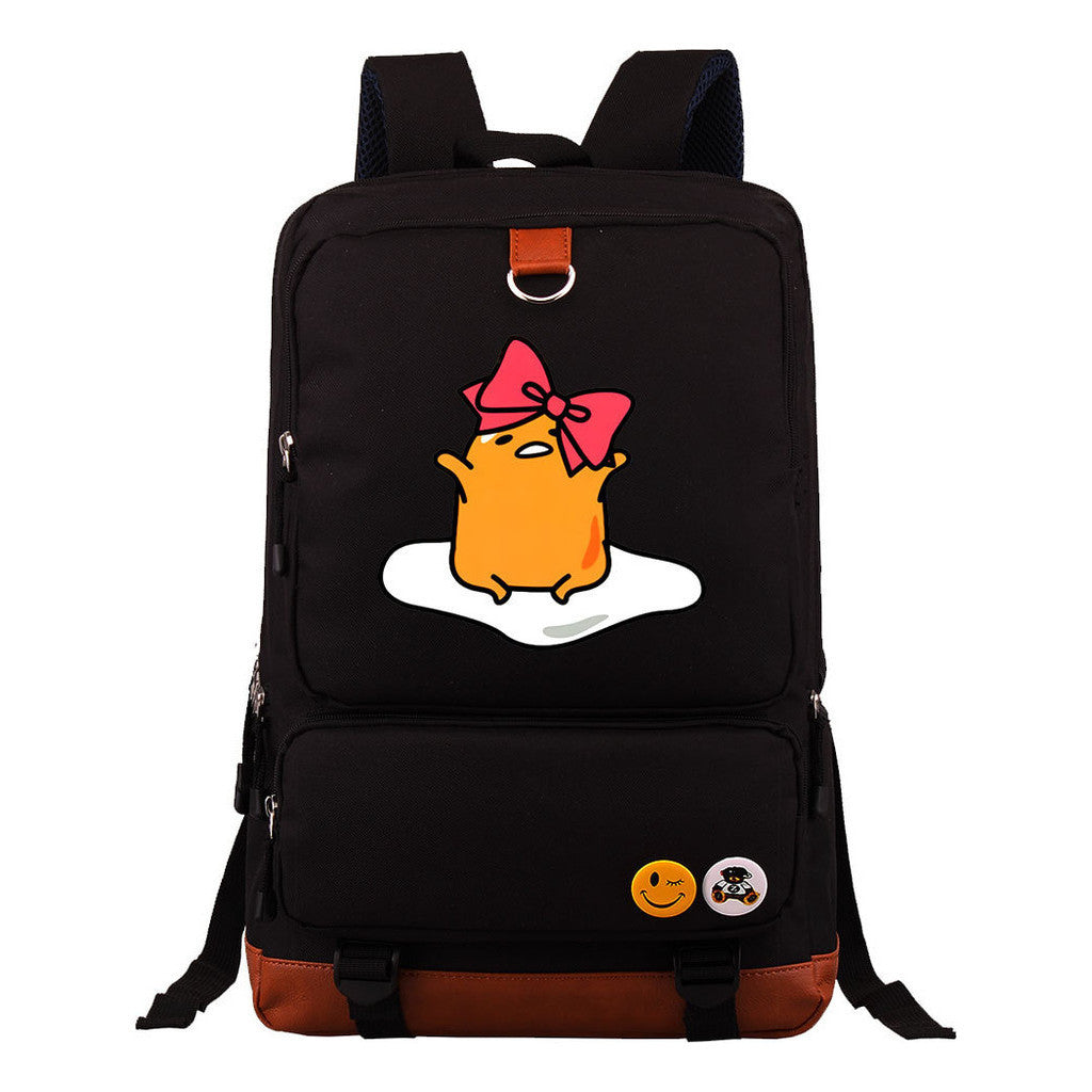 Cartoon Anime Lazy Egg Youth Student Backpack With Large Capacity Travel Bag For Boys And Girls Backpack
