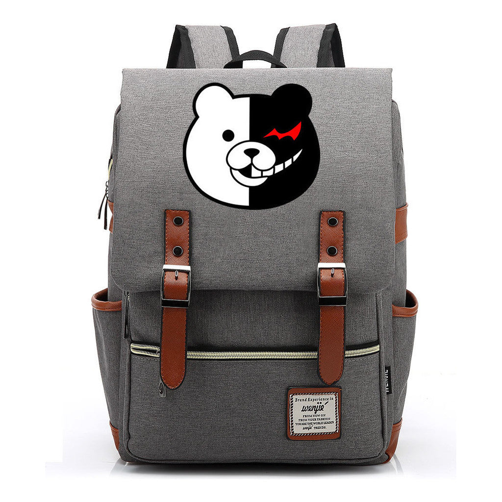Printed Teenage Student Backpack For Men And Women With Casual Belt Buckle Classic Backpack