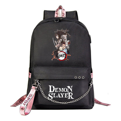 Cartoon Ribbon Youth Student School Bag Men's And Women's Leisure Travel Backpack