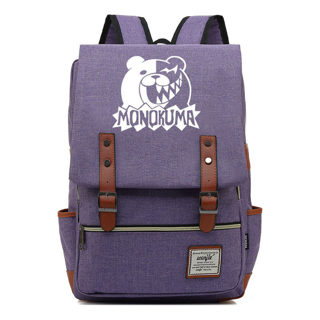 Printed Teenage Student Backpack For Men And Women With Casual Belt Buckle Classic Backpack