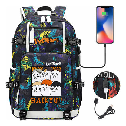 Volleyball Youth Usb Large Capacity Youth Student School Bag Men's And Women's Leisure Travel Backpack