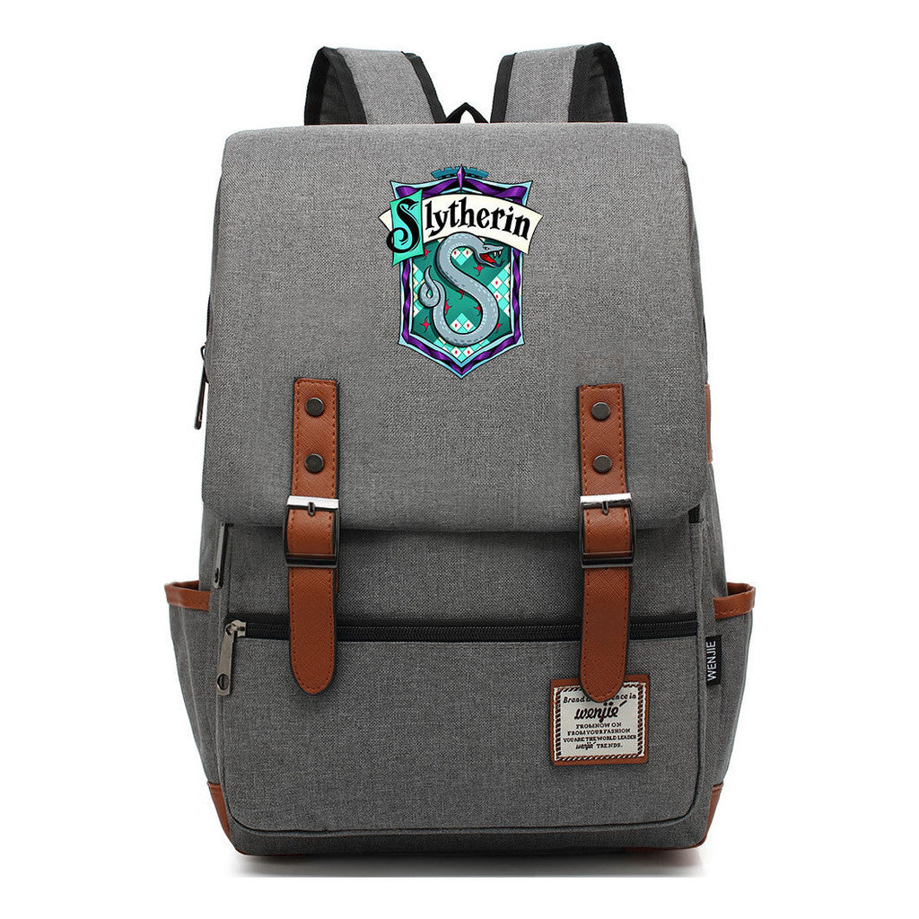 School Of Witchcraft And Wizardry Printed Youth Student School Bag Casual Belt Buckle Classic Backpack