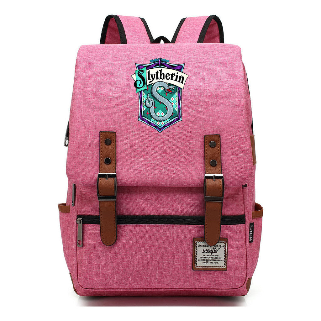 School Of Witchcraft And Wizardry Printed Youth Student School Bag Casual Belt Buckle Classic Backpack