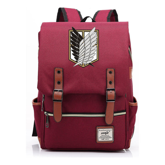 The Giant Of Manga Attack Printed Teenage Student Backpack For Men And Women With Casual Belt Buckle Classic Backpack 38*27*12.5cm