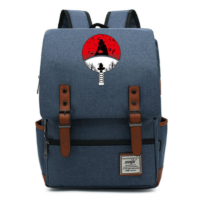 Naruto Printed Teenage Student Backpack For Men And Women, Casual Belt Buckle, Classic Backpack