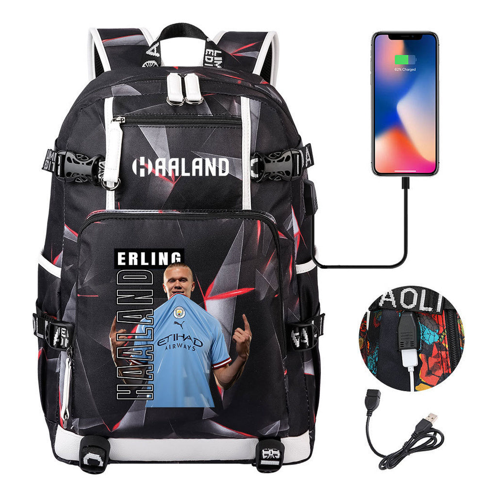 Basketball Star Harland Printed Youth Student Backpack With Large Capacity Leisure Travel Backpack