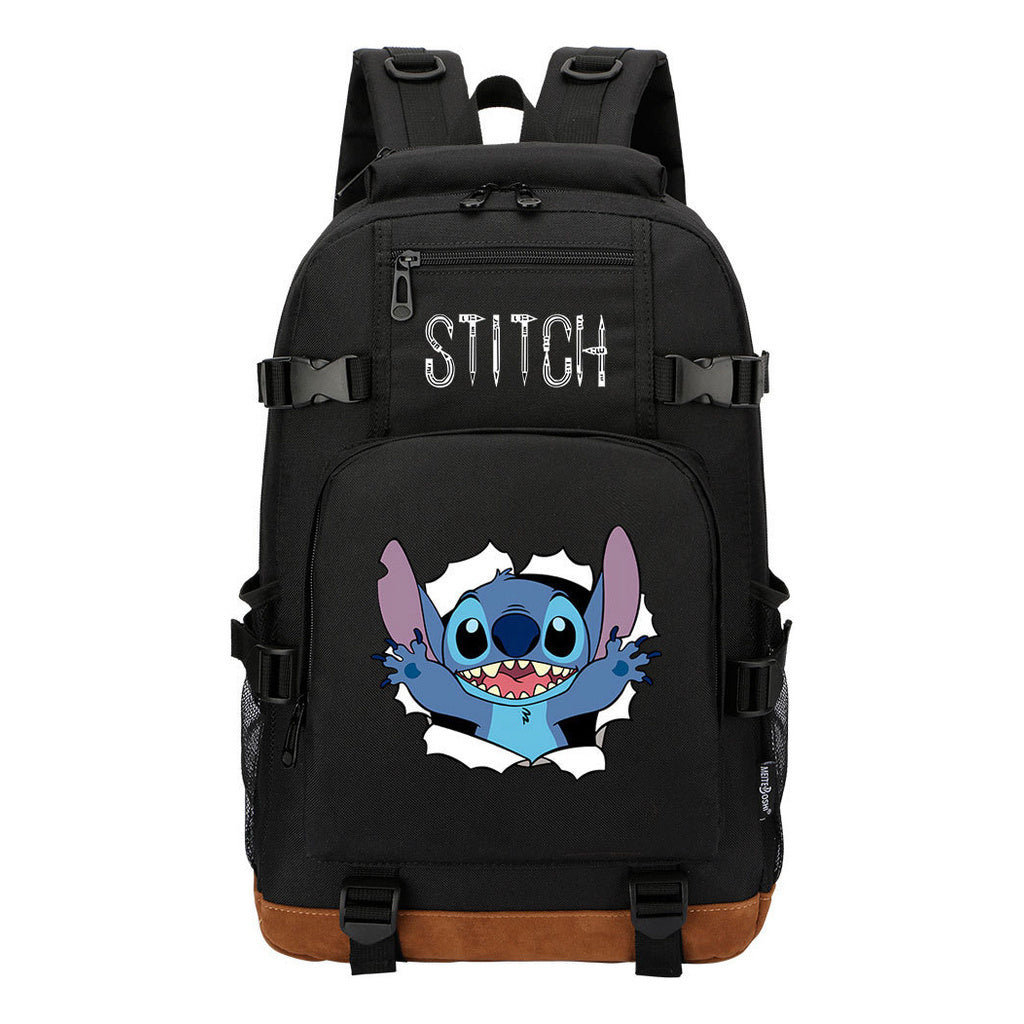 Interstellar Baby Stitch Printed Youth Student Backpack Boys and Girls Backpack