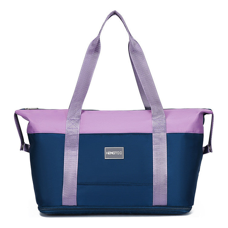 Contrast Color Luggage Bag, Travel Bag, Large Capacity Wet Dry Separation Sports And Fitness Bag, Shoulder Bag