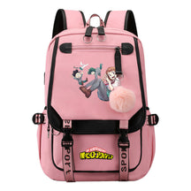 My Heroes Academy Usb Student Backpack, Casual Woven Strap Flip Back Backpack