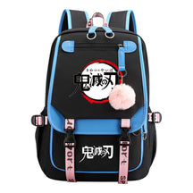 Comic Cartoon Fashion Usb Student Backpack Casual Woven Flap Backpack