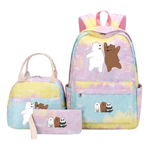 Cartoon Cute Three Cheap Bear Student Backpack Lunch Bag Three Piece Set Backpack Set