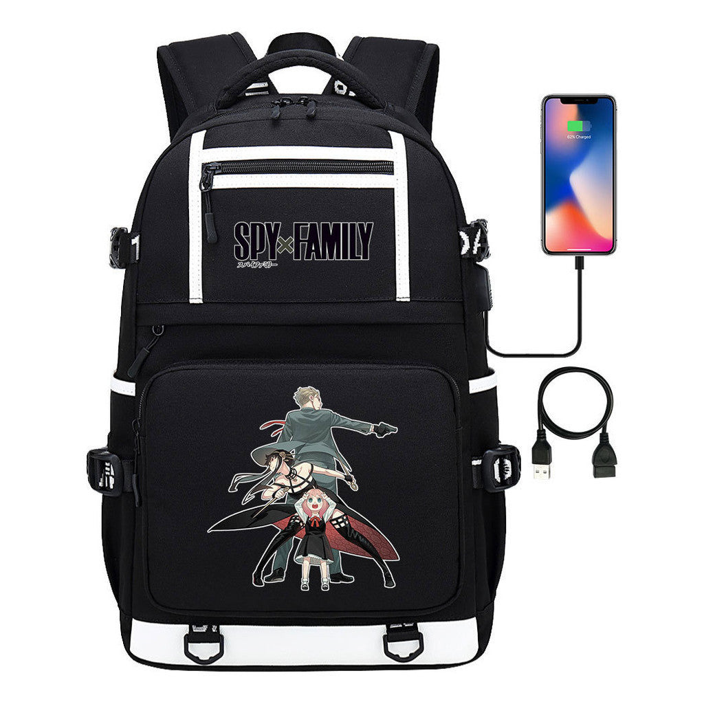 Comic Print Usb Youth Student Backpack For Men And Women, Backpack Leisure Travel