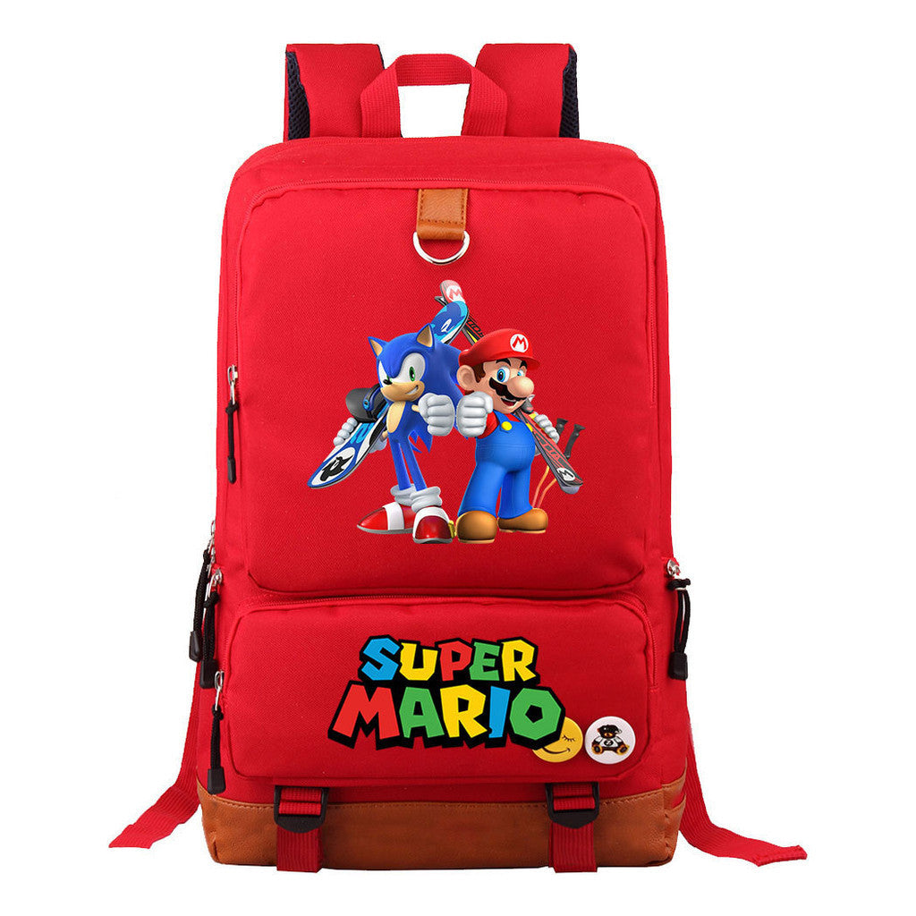 Super Mario Print Youth Student Backpack, Travel Bag, Men's And Women's Backpack