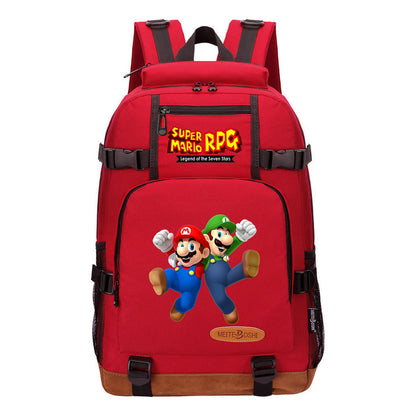 Super Mario Printed Youth Backpack For Leisure Travel Backpack