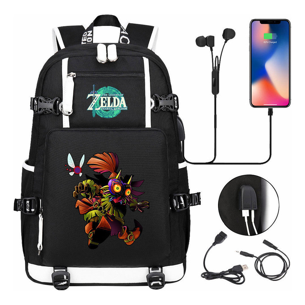 Printed Backpack For Men And Women With Large Capacity Leisure Travel Backpack