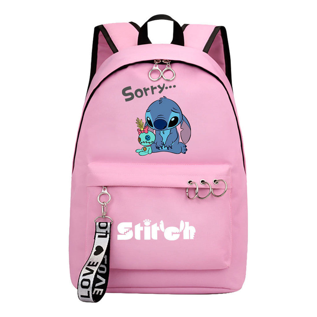 Anime Star Baby Stitch Youth Student School Bag Men's And Women's Backpack Lightweight Casual Backpack