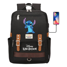 Anime Star Baby Stitch Printed Youth Student School Bag Casual Magnetic Buckle Backpack