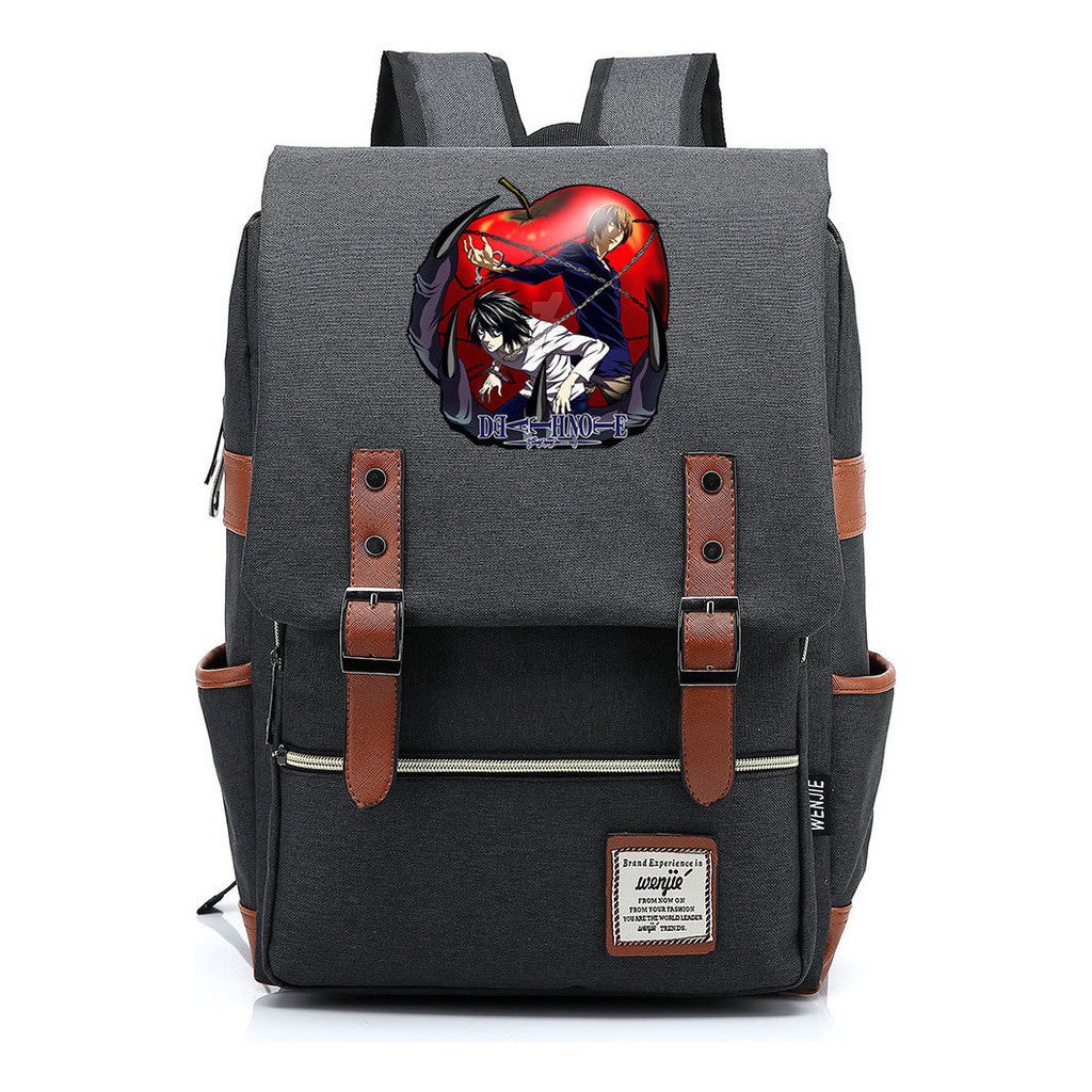 Manga Death Note Youth Student School Bag Men's And Women's Leisure Belt Buckle Backpack