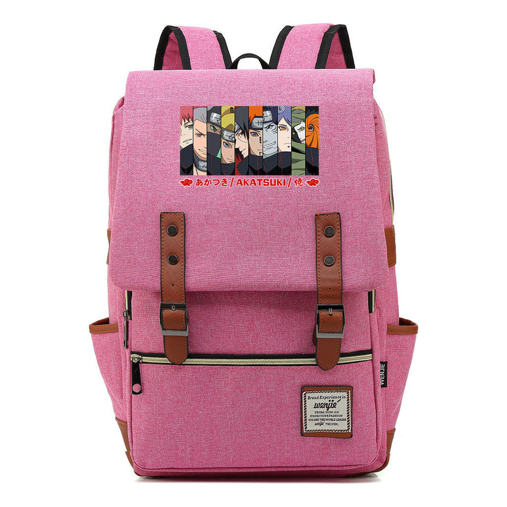 Naruto Printed Student Backpack Casual Belt Buckle Classic Backpack