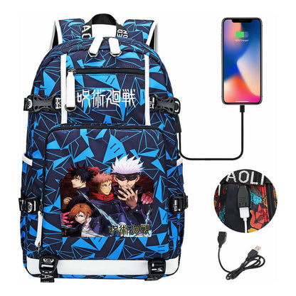 Printed Usb Youth Student Backpack For Men And Women's Leisure Large Capacity Travel Backpack