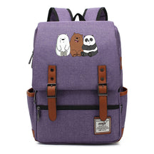 Cartoon Cute Three Bears Printed Youth School Bag For Men And Women Leisure Belt Buckle Classic Backpack