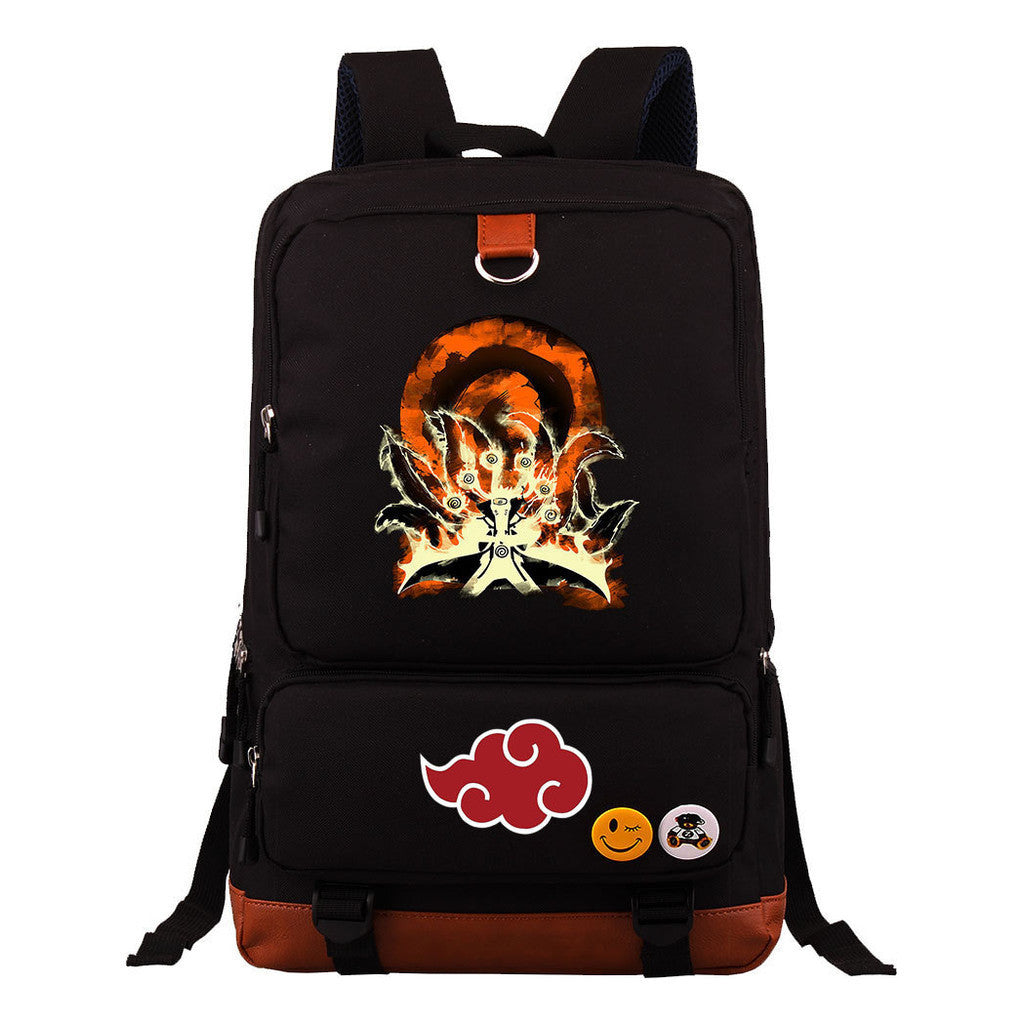 Cartoon Naruto Uchibo Youth Student School Bag Large Capacity Travel Bag Men's And Women's Backpack