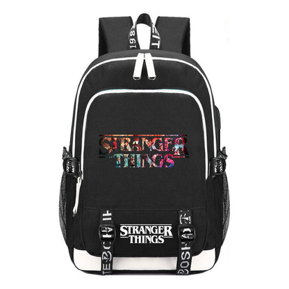 Strange Story Printed Usb Youth Student Backpack For Men And Women's Leisure Travel Backpack