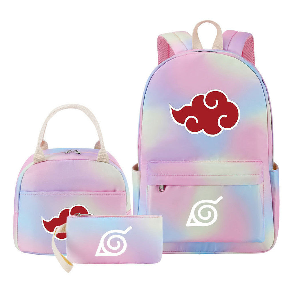 Naruto Student Girl Backpack Lunch Bag Three Piece Set Backpack Set