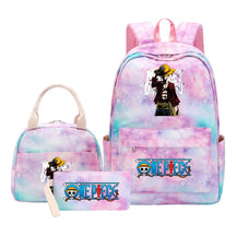 Cartoon Pirate King Student Girls School Bag Lunch Bag Three Piece Set Backpack Set