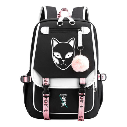 Cartoon Fashion Usb Youth Middle School Backpack For Boys And Girls Casual Woven Strap Flip Back Backpack