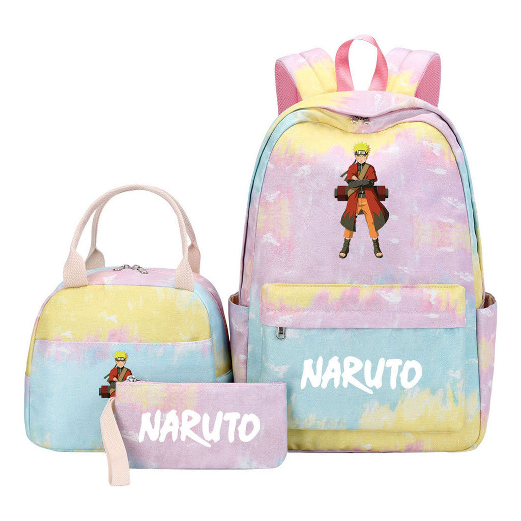Naruto Student Girl Backpack Lunch Bag Three Piece Set Backpack Set