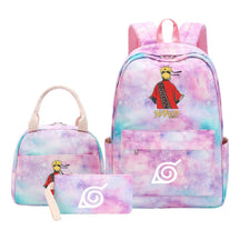 Naruto Teenage Student Girls School Bag Lunch Bag Three Piece Set Backpack Set