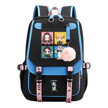Cartoon Fashion Usb Youth Student School Bag Casual Ribbon Flip Backpack