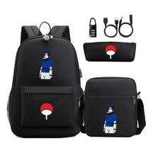Naruto Usb Password Lock Student Backpack Three Piece Set Backpack Set