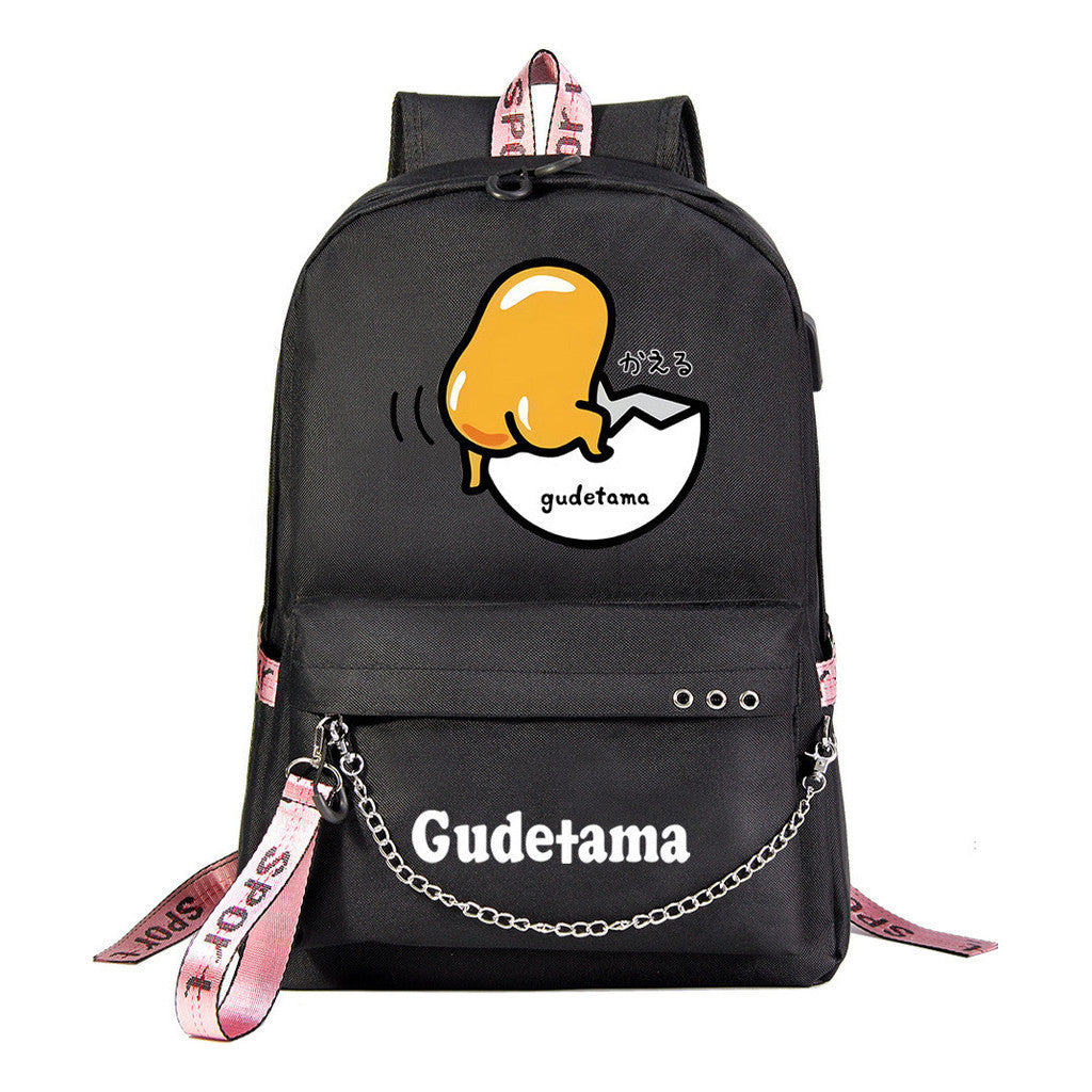 Lazy Egg Usb Youth Student Backpack For Boys And Girls Leisure Travel Backpack