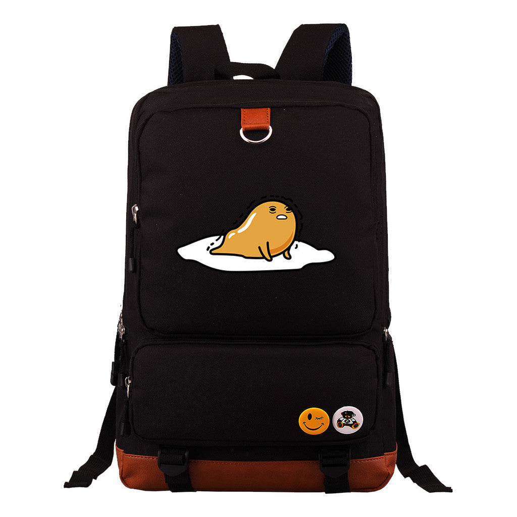 Cartoon Anime Lazy Egg Youth Student Backpack With Large Capacity Travel Bag For Boys And Girls Backpack