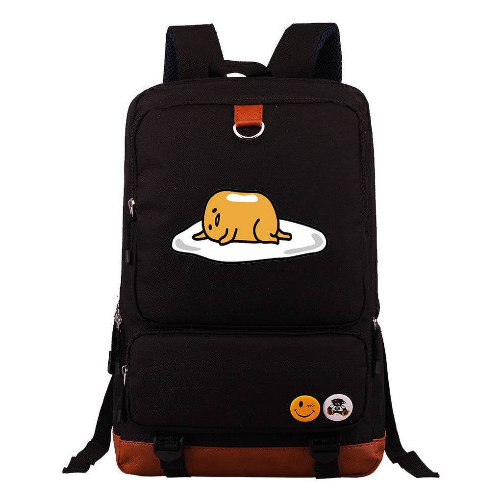 Cartoon Anime Lazy Egg Youth Student Backpack With Large Capacity Travel Bag For Boys And Girls Backpack