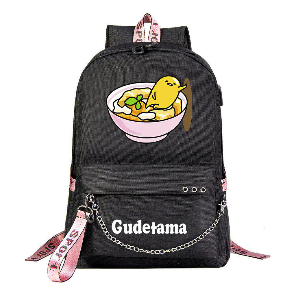 Lazy Egg Usb Youth Student Backpack For Boys And Girls Leisure Travel Backpack