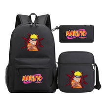 Anime Naruto Starry Sky Student School Bag Three Piece Set For Men And Women Backpack Set