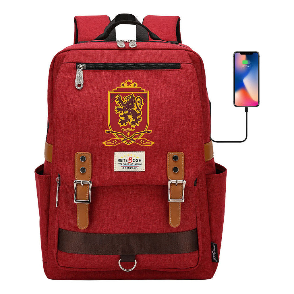 Usb Magnetic Buckle Student Backpack For Men And Women, Youth Leisure Backpack