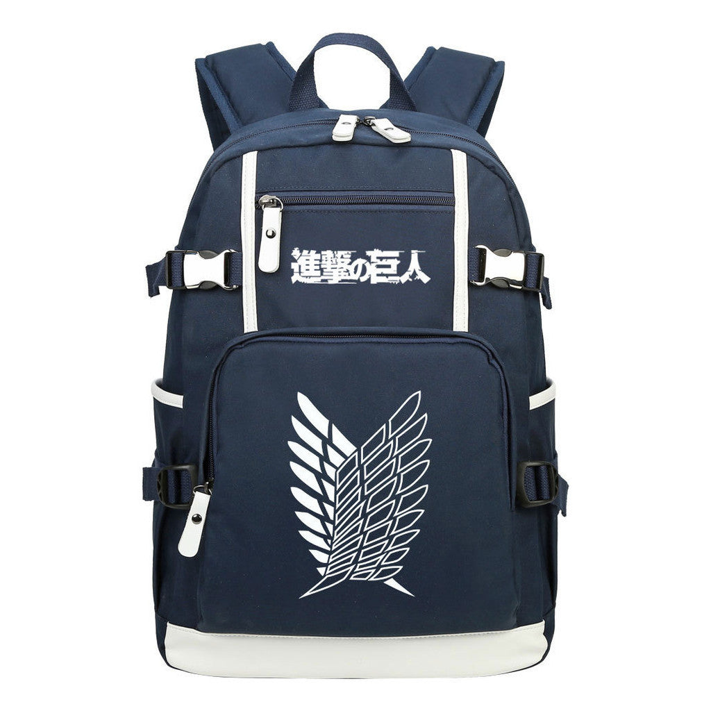 Giant Winged Soldier Captain Of Anime Attack Student Backpack, Leisure Travel Backpack