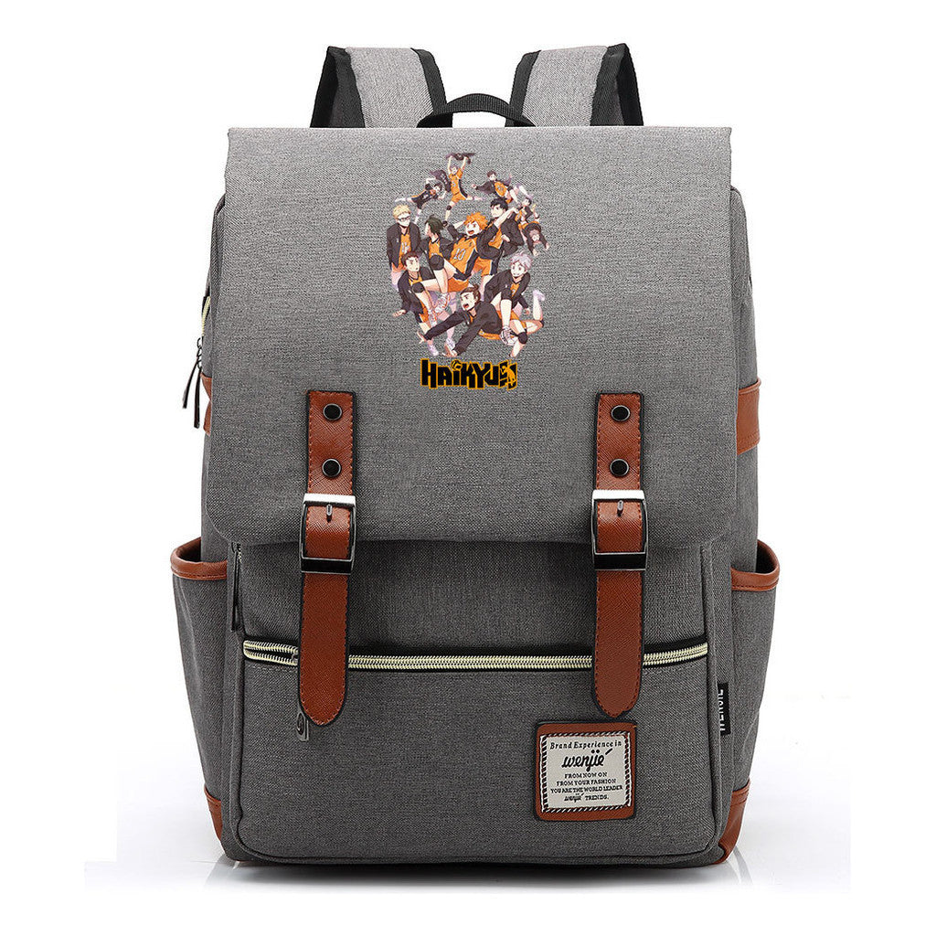 Volleyball Youth Printed Student School Bag Casual Belt Buckle Classic Backpack